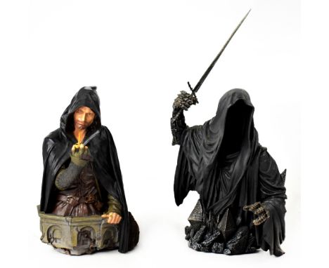 THE LORD OF THE RINGS; two collectible busts of Strider and Ringwraith, Gentle Giant Ltd, height of largest 27cm from the tip