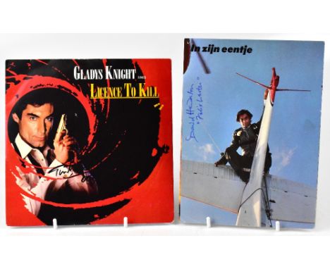 JAMES BOND; a three-page twofold booklet for the film 'License to Kill', bearing various signatures including Timothy Dalton,