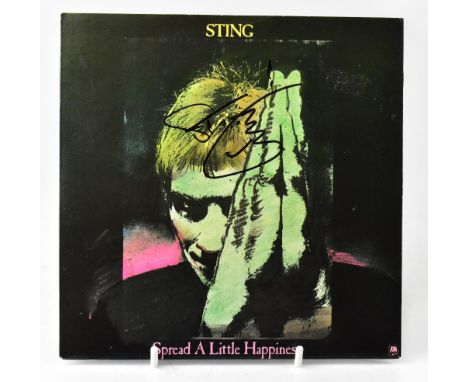 STING; a single 'Spread a Little Happiness/Only You', bearing the star's signature to the cover of the sleeve.We have not aut