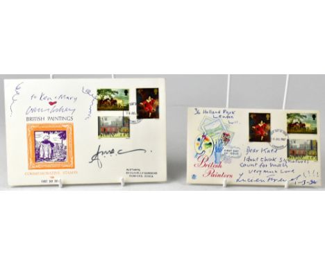 LUCIAN FREUD; a 1967 first day cover inscribed 'Dear Kate, I don't think signatures count for much. Very much love' and beari