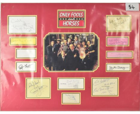 ONLY FOOLS AND HORSES; a montage bearing clipped signatures of the stars of the show, including David Jason, Nicholas Lyndhur