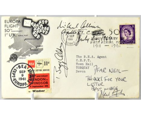 SPACE EXPLORATION; a 1961 first day cover inscribed 'Dear Neil, Thank you for your letter, best wishes' and bearing the signa