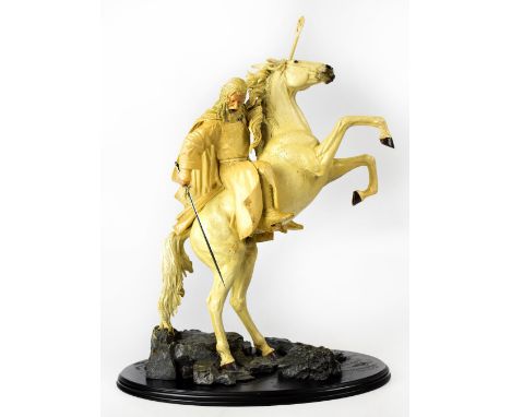 THE LORD OF THE RINGS; a polystone figure of Gandalf with Shadowfax, Sideshow Weta Collectibles, height 51cm (af). CONDITION 