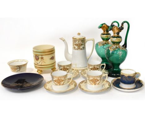 A quantity of 20th century ceramics and glassware to include an R.C. Japanese coffee service, white ground with ivory band wi