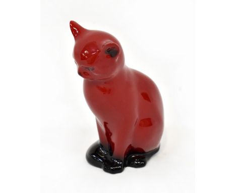 ROYAL DOULTON; a Flambé model of a seated cat, height 13cm.Provenance: Part of the Paul Lightfoot Collection. CONDITION REPOR