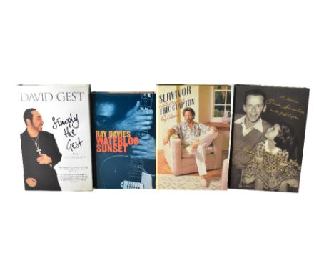 VARIOUS STARS; four books including Eric Clapton 'Survivor' signed by Eric Clapton, Jack Bruce, Ginger Baker and with inscrip