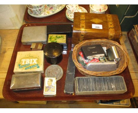 Tunbridge Inlaid Box, Vintage Spectacles, Razors etc