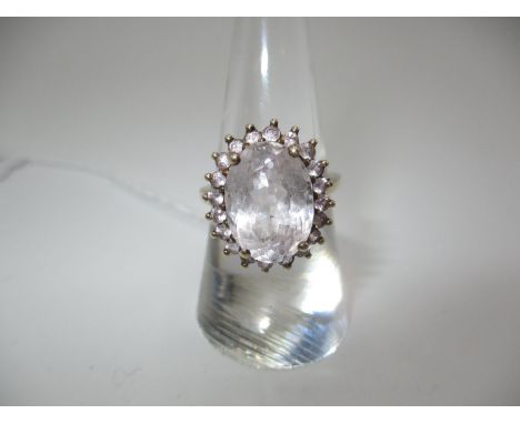 9ct Gold Cluster Ring, Size N, 4.11g