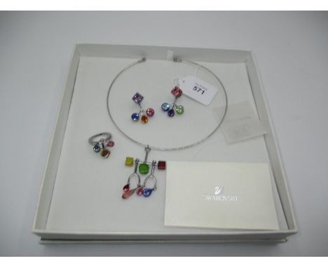 Atelier Swarovski by Peter Pilotto Necklace, Earrings and Ring Suite of Jewellery