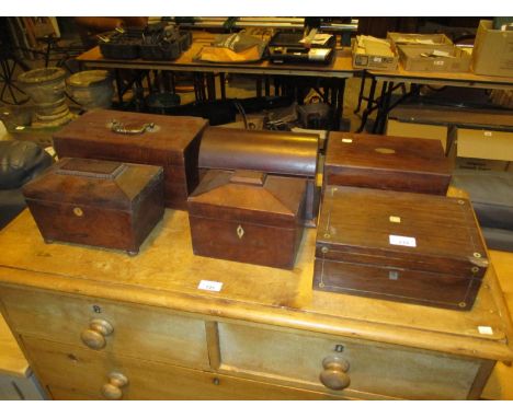 Five 19th Century Tea Caddies and a Trinket Box