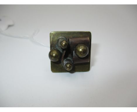 Brutalist Danish Copper and Brass Ring by Wiggers Denmark