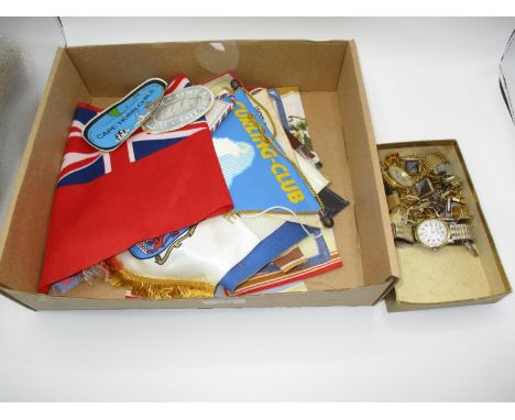 Watches, Cufflinks, Tie Pins, Vintage Sporting Pennants, Ladies Handkerchiefs etc