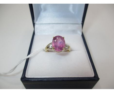 9ct Gold Large Pink Sapphire Ring