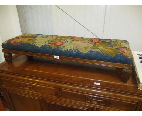 Mahogany and Tapestry Fender Stool, 108x36cm