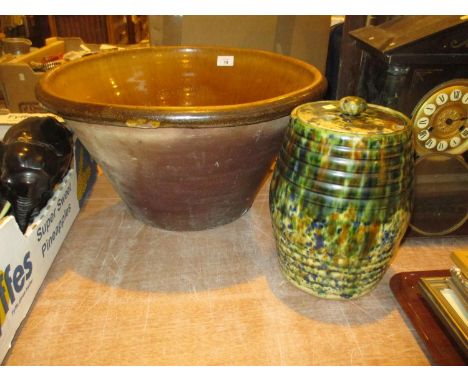 Welsh Pottery Basin and a Scottish Pottery Jar