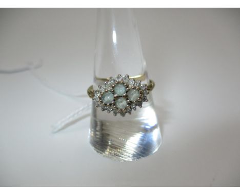 9ct Gold Cluster Ring, Size P, 2.52g
