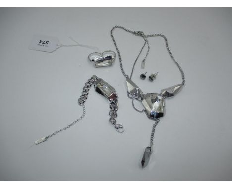Atelier Swarovski by Jean Paul Gaultier Necklace, Bracelet, Ring and Earring Suite of Jewellery