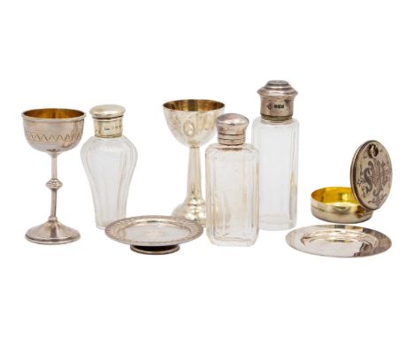 A Victorian cased silver travelling communion set by George Unite, and one other travelling set. The Victorian set with brigh