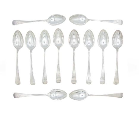 A Victorian silver set of twelve OE pattern teaspoons by John Round & Son Ltd. Sheffield 1895, length 14cm, 7.17 oz.