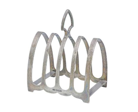 A George V silver four section toast rack by Viner's Ltd. Sheffield 1933, length 9.5cm, 3.56 oz.