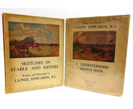 [HUNTING] Edwards, Lionel. A Leicestershire Sketch Book, first edition, Eyre & Spottiswoode, London, 1935, bevelled blue buck