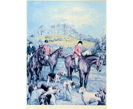 'QUANTOCK STAGHOUNDS - AS IT WAS' Limited edition colour print, No. 96/100, signed and titled in pencil on the mount A note o