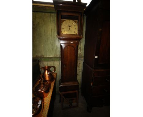 18th Century oak 30hr longcase clock with GR stamped lead pendulum bob (A/F)