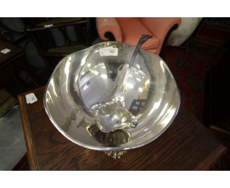 Silver Plated Punch Bowl &amp; Ladle