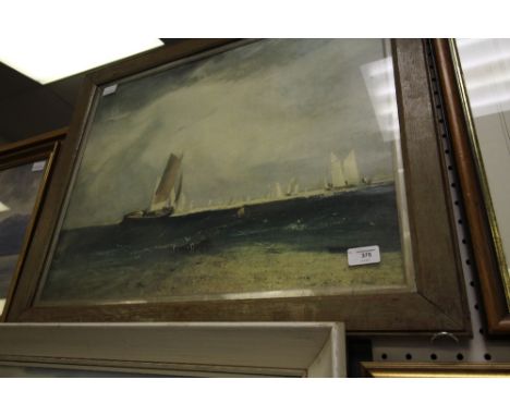 After J M W Turner Print  'Fishing upon the Blythe, Sand - Tide Setting In'