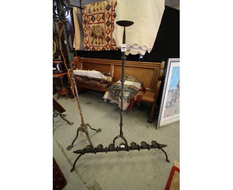 Wrought iron pricket candlestick and tealight holder, dry mounted