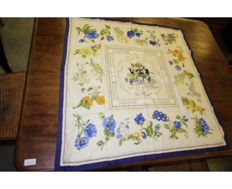 Mixed silk scarfs including Hermes silk scarf, silk stole and feather boa