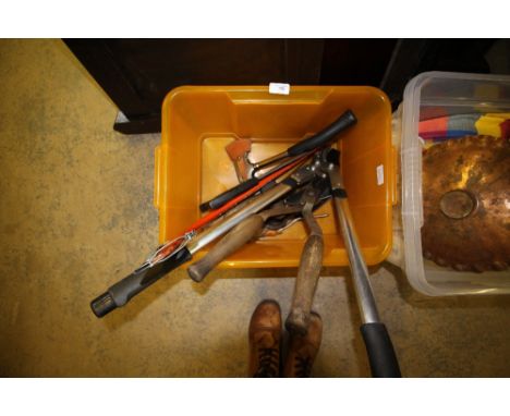 Box of assorted tools