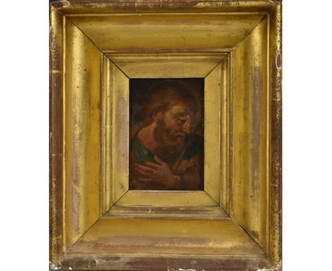 Italian School (17th century)Study of an Apostle oil on copper panel, 11.5cm x 8cm