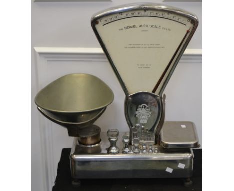 A set of grocer's scales by The Berkel Auto Scale Co.Ltd.