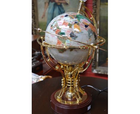 A gemstone globe lamp