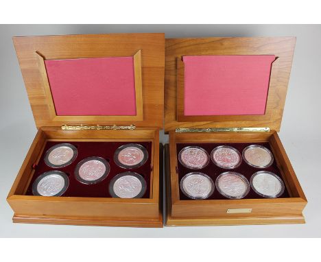 The Great Seals of the Realm, a collection of eleven modern silver replica seals representing 200 years of royal authority, c