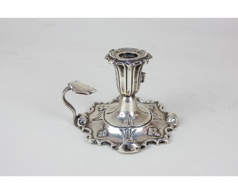 A Victorian silver chamber stick, maker Henry Wilkinson & Co, 1848, (a/f - missing candle snuffer), 5cm high, 2.5oz