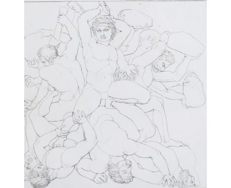 William Blake (1757-1827) engraver after John Flaxman (1755-1826), stipple engraving and etching on paper, Giants and Titans,