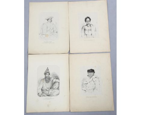 A group of 19th century Indian portrait lithographs, including Sikh interest 