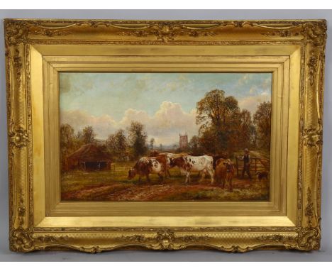William Tippett (1833 - 1910), rural landscape, oil on canvas, signed, 41cm x 66cm, framed1 small patch repair, otherwise goo