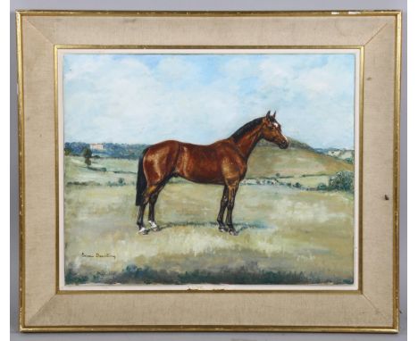 V Daventry, oil on canvas, horse portrait, signed, 16" x 20", framed 