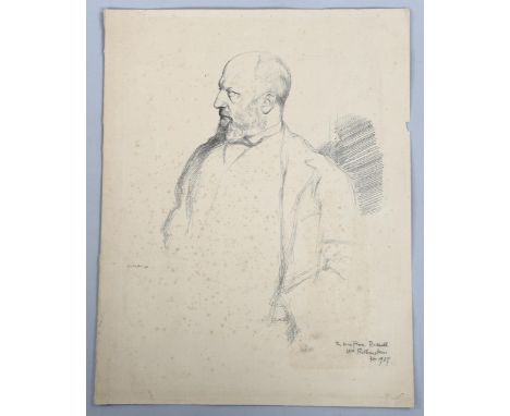 William Rothenstein (1872-1945) lithograpgh print of Henry James from original 1898 sketch, sheet size 23cm x 32cm, inscribed
