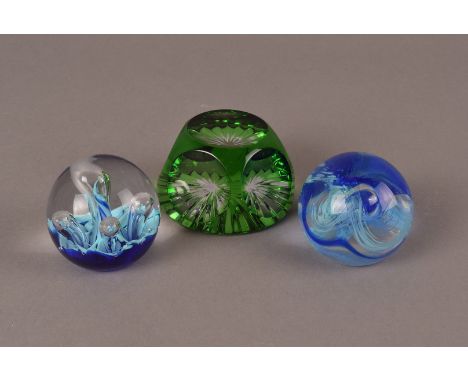 A Collection of Caithness glass paperweights,   including " Magical swirls from a witch's cauldron", "Miniature Millennium", 