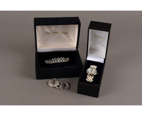 A small group of silver and other jewellery, including a Princess Diana Franklin Mint bangle, in box, a pearl and mop ladies 