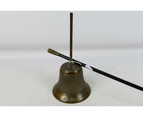 A World War One (WW1 / WWI) officer's swagger stick for the Royal Engineers, with white metal mounts, approximately 67 cm (l)