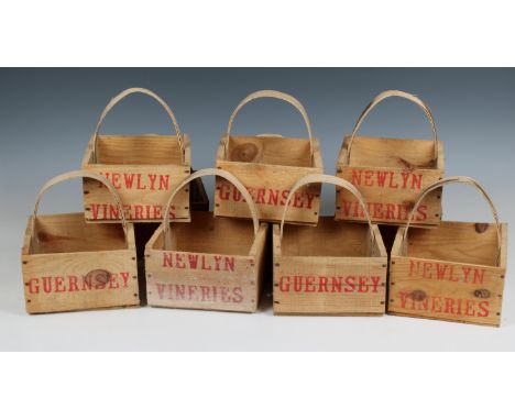 Guernsey Growing interest - A collection of Ten vintage 'Newlyn Vinery' 1lbs of Grapes chip baskets.