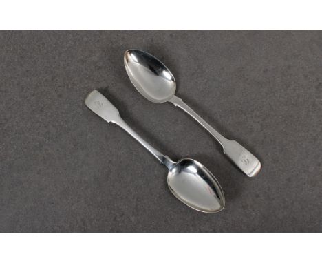 A pair of Victorian fiddle pattern serving spoons William Woodman, exeter, 1837, engraved initial to terminal , 5½in. (13.9cm