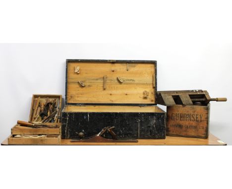 with many tools, to include a collection of chisels, planes, drills, vices, etc etc. (large quantity)