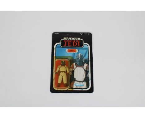 STARWARS original vintage Kenner ROTJ 77 back Klaatu (in Skiff Guard outfit) Un-punched and un-graded with protective star ca