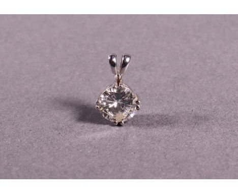 A single diamond pendant eye clarity K/L colour, round brilliant cut 3.43 ct.